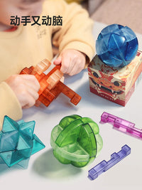 Children's Luban Lock Puzzle Set - Educational Brain Teaser Toy Gift for Kids 6+ Years