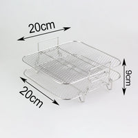Air Fryer Silicone Pot Double Layer Rack for 7.5L-8L Dual Basket Air Fryers