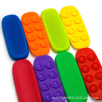 Silicone Sensory Stones Fidget Toy Set with Suction Cups, Multi-Color Textured Sensory Strips for Stress Relief