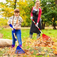 Detachable Leaf Rake with Wooden Handle for Garden and Lawn Care