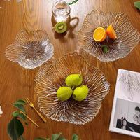 Glass Fruit Bowl Decorative Centerpiece for Living Room Coffee Table, Candy and Snack Dish