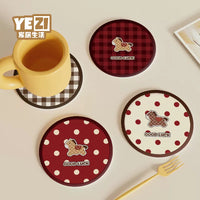 Cute Pony Diatomaceous Earth Coasters for Desk & Coffee Table, Absorbent & Quick-Drying