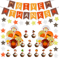Thanksgiving Give Thanks Banner Balloon Set for Harvest Party Decorations