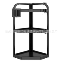 Stainless Steel Pot Lid Holder, Multi-Layer Countertop Corner Storage Rack for Kitchen Cabinet Organization