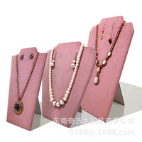 Foldable Velvet Necklace Display Stand Jewelry Mannequin Bust Holder with Earring Holes
