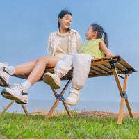 Portable Folding Camping Table and Moon Chairs Set for Outdoor Leisure