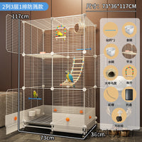 Large Pet Bird Cage Parrot Cage Home Use Cockatiel Peony Tiger Skin Small Sun Special New Anti-Splash Luxury
