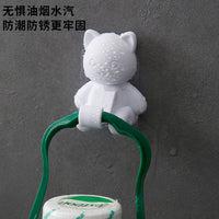 Cute Cat Wall Hooks Self-Adhesive Punch-Free for Bathroom Bedroom Door Back Coat Hat Storage