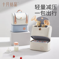October Crystal Breast Milk Cooler Bag, Large Capacity Diaper Backpack for Moms, Portable Insulated Storage