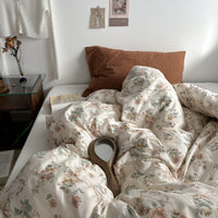 INS Style Floral 100% Cotton Duvet Cover Set with Pillowcases