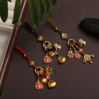 Chinese Style Lucky Charm Keychain Hand-Woven Fortune Bag Car Key Pendant