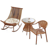 Outdoor Rattan Wicker Patio Dining Set with Table and Chairs for Garden Balcony
