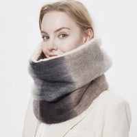 Winter Warm Fleece Lined Plaid Neck Warmer for Cycling and Outdoor Activities