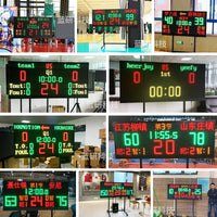 Electronic Scoreboard with 24-Second Shot Clock for Basketball, Badminton, Table Tennis, Volleyball, and Football