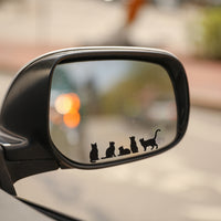 5-Pack Black Cat Silhouette Car Rearview Mirror Decals