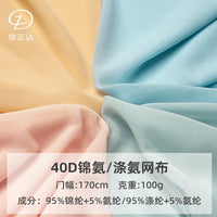 40D Nylon Spandex High-Elastic Knitted Mesh Fabric for Women's Apparel