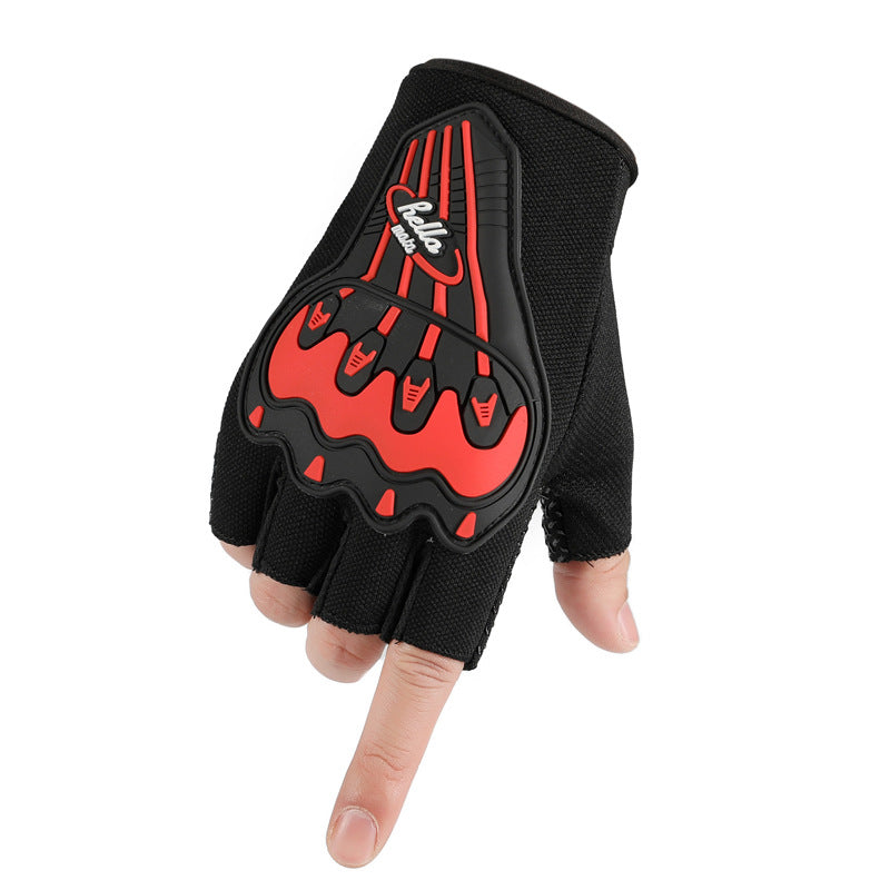 Men's Summer Motorcycle Cycling Gloves Anti-Slip Breathable Half Finger Racing Gloves