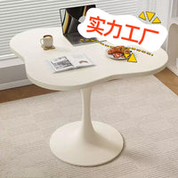White Round Coffee Table with Acrylic Folding Chairs - Modern Small Dining Table for Living Room, Balcony, or Cafe