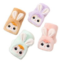 Cute Half-Finger Flip-Top Gloves for Winter, Thickened Plush Lined Warm Writing Gloves for Students and Office