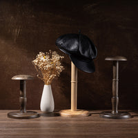 Vintage Solid Wood Hat Display Stand for Retail Stores and Home Organization