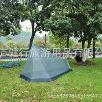 Ultralight 20D Silicon Coated Trekking Pole Tent with Groundsheet for Backpacking
