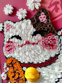 Lucky Cat Quilling Art Kit for Beginners with Tools and Frame