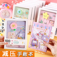 Cartoon Decompression Notebook Gift Set for Students, Creative Diary and Stationery Box