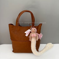 Handmade Felt White Mermaid Doll Keychain Car Charm Gift