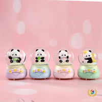 Cute Panda Crystal Ball Ornament with Luminous Feature, Mini Cartoon Pet Figurine for Students, Birthday Gift