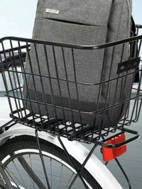 Bicycle Rear Rack with Basket Steel Cargo Carrier for Mountain Bikes