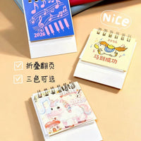 2026 Year of the Horse Mini Desk Calendar with Cartoon Design and Memo Function