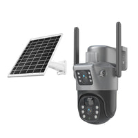 V380 Outdoor Solar-Powered Dual-Lens Security Camera with Remote Monitoring
