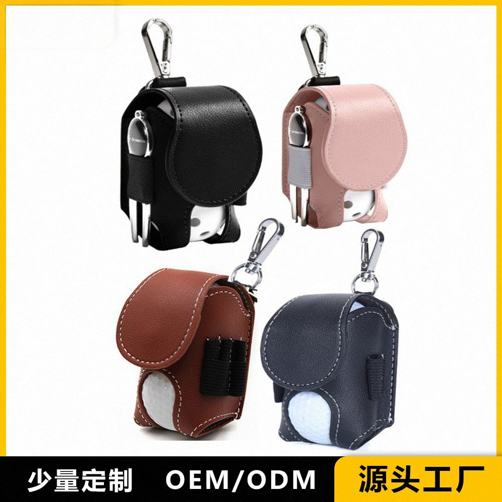 Portable Golf Ball and Tee Holder Pouch with Waist Clip