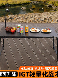 IGT Tactical Folding Camping Table - High Carbon Steel, Lightweight & Portable for Outdoor Picnic