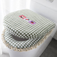 Toilet Seat Cover Set, Thick Plush Zippered, Enlarged, 2-Piece, for Home Use