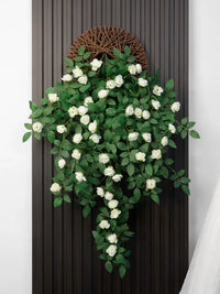 Artificial Flower Wall Decor with Hanging Planter for TV Background Wall
