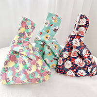 Cartoon Dog/Bear Canvas Wristlet Bag for Women - Japanese Style Handbag for Phone & Coins