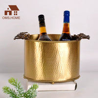 American Style Pure Brass Handmade Vase Ice Bucket for Living Room Decor