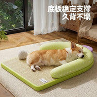 Pet Cooling Mat Bed for Dogs and Cats, Washable Summer Sleep Pad with Pillow, All Seasons