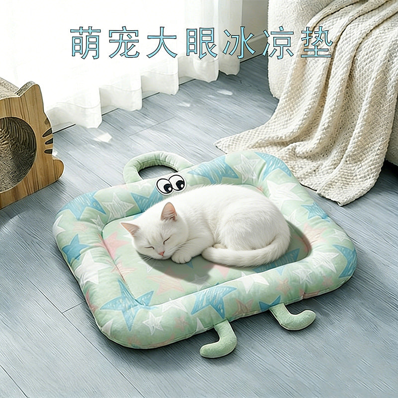 Pet Cooling Mat for Cats and Dogs, Breathable Ice Silk Pad for Sofa and Pet Beds, Anti-Slip and Bite-Resistant