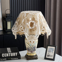 European Style Embroidered Peony Dust Cover for Home Appliances