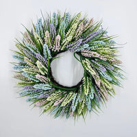 Artificial Lavender and Grass Wreath for Door and Home Decor