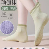 Non-Slip Yoga Pilates Socks for Women, Pure Cotton, Breathable, for Indoor Fitness & Exercise