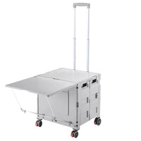 Foldable Camping Cart with Tabletop, Large Capacity Utility Wagon with All-Terrain Wheels