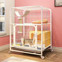 Indoor Cat Cage with Litter Box, Large Cat Villa, Space-Saving Cat House for Small Cats