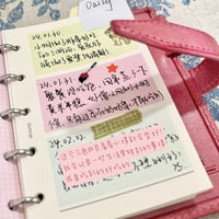 M5 Pink Leather Planner Notebook with Loose-Leaf Pages