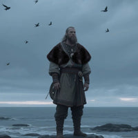 Viking Medieval Faux Fur Shawl Cape for Halloween Cosplay