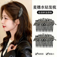 Luxury Rhinestone Wheat Ear Hair Comb Side Clip for Bangs and Broken Hair