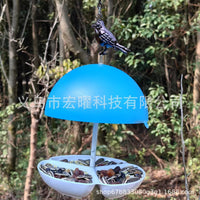 Mushroom-Shaped Hanging Wild Bird Feeder for Outdoor Garden and Yard, Rainproof Dome Design