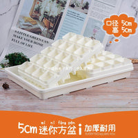 Mini Square Succulent Pots with Trays, Thickened Plastic Small Planters for Indoor Plants